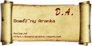 Domány Aranka névjegykártya